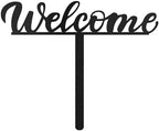 Metal Welcome Sign Decorative Garden Stake, Elegant Script Design Gifts Silhouette Statues for Yard Art, Outside, Patio, Outdoor Decor, Garden Decorations, Lawn Ornaments - 16" Black - Image 2