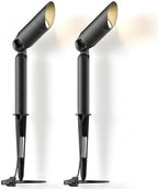 GOLDEN STAR Low Voltage Landscape Lights - 3W 100LM Compact Spotlights, 12V AC Cast Aluminum Accent Lighting, 2900K Warm White, Replaceable MR11 LED Bulb, with Reinforced Stakes by GOLDENSTAR