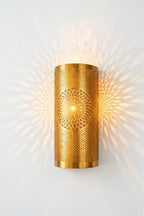 Moroccan Brass Wall Lamp Sconce Home Decor, Handmade Lighting Copper Metal Lights Turkish Lamp, Ramadan Candle Lantern, Candle Holder, Indoor Outdoor, Patio, Porch, Shelf, Garden (Solar) - Image 3