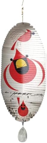 Red Carpet Studios Officially Licensed Charley Harper Windspinner Garden Art, Hangs 18", Cardinal with Seed by RedCarpetStudios