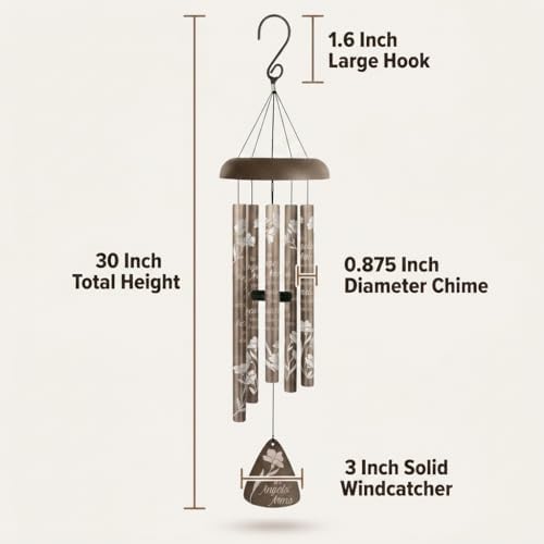 Carson 30" 'Angels' Arms' Memorial Wind Chime to Remember Loved One - Image 3