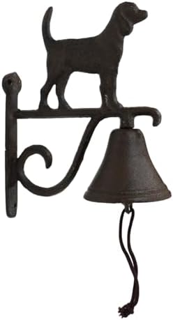 Ebros Gift Cast Iron Rustic Vintage Western Canine Puppy Dog Bell Door Wall Dinner Yard Farm Bell Outdoor Farmhouse Cottage Mountain Cabin Lodge Accent Bells - Image 3