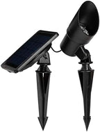Gama Sonic Tri-Color Progressive Solar LED Spotlight with 100 Lumens, Outdoor Black Cast Aluminum, 3000K/4000K/5000K with Detachable Solar Panel (103i90090) - Image 2