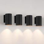 mirrea 7" Modern Outdoor Porch Wall Light, Matte Black, Pack of 4 by mirrea