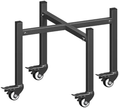 Garbuildman 15-27 Inch Universal Rolling Firepit Stand for Solo Stove Bonfire Ranger Yukon & Other 15-27" Outdoor Fire Pit, Metal Fire Pit Accessory for Outside Patio Camping Fireplace Tools, Black by Garbuildman