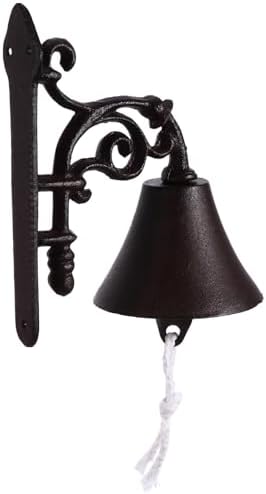 Xmas Rustic Cast Iron Wall Mounted Dinner Bell for Porch Columns by OHPHCALL