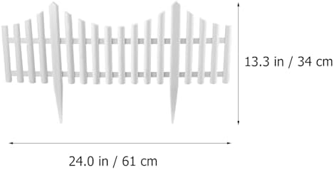 DOITOOL Flexible White Picket Fence Garden Border, 5 Pcs Decorative Landscape Edging Fences, Grass Lawn Flowerbeds Plant Borders, White (Overall Length 120 Inches) - Image 4