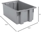 Akro-Mils 35190 Nest and Stack Plastic Storage Container and Distribution Tote, (19-1/2-Inch L x 15-1/2-Inch W x 10-Inch H), Gray, (6-Pack) - Image 6