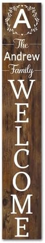 FemiaD Personalized Front Door Signs Custom Rustic Family Name Wooden Porch Sign Farmhouse Customized Welcome Door Hanging Sign for Home Wall Outdoor Indoor by Unknown