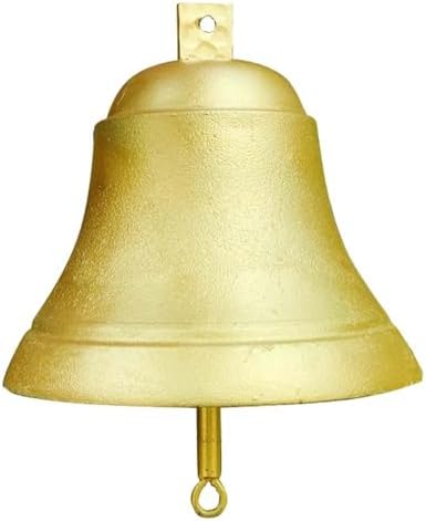 GTPBAO Retro Gold Large Iron Bell, Weatherproof Ringing Doorbell with Red String, Garden Wall-Mounted Hand Bell for Front Door - Image 2