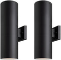 mirrea 18" Modern Outdoor Porch Light in 2 Lights, Matte Black, 2 Pack by mirrea
