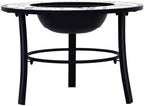 Green Ceramic Fire Pit 26.8 Inch with Steel Bowl and Stand - Image 3