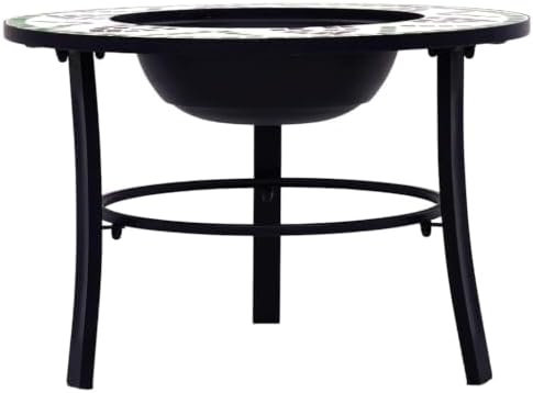Green Ceramic Fire Pit 26.8 Inch with Steel Bowl and Stand - Image 3