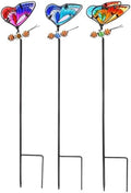 3pcs Glass Butterfly Garden Stakes, Iron Plant Markers by NAMOARLY