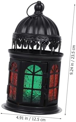 Moroccan Style Colorful Glass Candle Holder Xmas Halloween Lantern Decor - Image 2