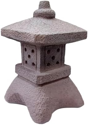 Polyresin Pagoda Garden Statue with Solar LED Light, Weather Resistant Zen Lantern for Outdoor Yard Patio Decor, Grey Finish(B) - Image 3