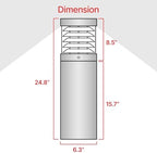 Bollard Light 25", 120-277V, 10W, 3CCT 3000-5000 Kelvin, Louvered Flat - Image 4