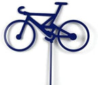 Hobby and Leisure Style Rustic or Powder Coated Metal Garden Stake or Stand (Bicycle 23" Tall Including Stake, Blue) by Handmade