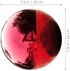 Xmas Stainless Steel Reflective Gazing Ball, Red 20cm Mirror Garden Globe - Image 2