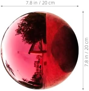 Xmas Stainless Steel Reflective Gazing Ball, Red 20cm Mirror Garden Globe - Image 2