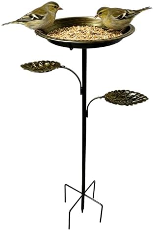Outdoor Birdbath 5-Prong Base Vintage Bird Bath Metal Bowl - Image 7