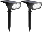 TECHKO Outdoor Solar Spotlight w/Wall-Mount & Ground-Stake (2-Pack) by TheTechkoGroupPoolSolar