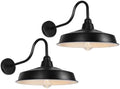 Solar Barn Lights Outdoor, 16 Inch Dome Wall Lights Solar Powered, Farmhouse Exterior Wall Sconce, Industrial Outside Light Fixtures, Rustic Lantern for Garage, Barn, Shed, RZSR020W-2 by Diyel