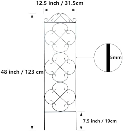 Thealyn 4 Pack 48" x 12.5" Metal Trellis for Potted Plants and Planters - Image 3