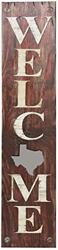 State Welcome SIGN FARM, HOME, LAKE, TEXAS NM NEW MEXICO LA LOUISIANA AR ARKANSAS OK OKLAHOMA *Rustic Distressed Wood * Red White Blue Outside *Exterior *Entryway, Porch, Front Door TX by Handmade