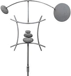 Aura Life Zen Garden Spinner Kinetic Wind Sculpture with Rock Cairn & Stake - Relaxing Outdoor Spinners for Yard and Garden - Handmade Outdoor Wind Art Vane Sculptures (Bare Steel) by AuraLife