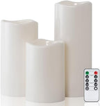 Amagic Waterproof Outdoor Flameless LED Pillar Candles with Remote Timer by AMAGIC