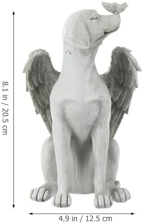 Resin Memorial Dog Angel Statue, Outdoor Garden Grave Tribute Stone - Image 2