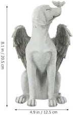 Resin Memorial Dog Angel Statue, Outdoor Garden Grave Tribute Stone - Image 2