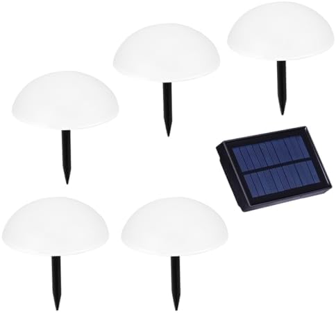 Solar Powered Hemisphere Lawn Lamp with 5-Head Ground Inserted Lights White LED Garden Landscape Lighting for Yard Pathway Outdoor Decor by Unknown
