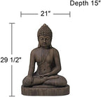 John Timberland Sitting Buddha 29 1/2" High Dark Sandstone Outdoor Statue - Image 4