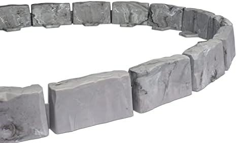 EasyFlex No-Dig Landscape Edging with Anchoring Spikes, 2.7 in Tall Decorative Stone-Look Garden Border, Foot Kit, Slate Gray, 15 Foot (Pack of 6) - Image 4