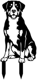 Dog Metal Garden Stake - Weatherproof Dog Silhouette Yard Art, Decorative Outdoor Sign for Lawn & Patio, Heartfelt Gift for Swiss Mountain Dog Lovers(Sit,14") by Unknown