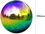 Outdoor Garden Gazing Mirror Ball: Gazing Ball, Stainless Steel Garden Mirror Globe, for Home Outdoor Pond Swimming Pool Decoration Gift, Hollow Floating Reflective Globe (Rainbow,8in) - Image 2