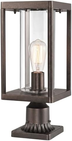 Beionxii Outdoor Post Lights, 20In Post Lantern with Pier Mount Base,Bronze by Beionxii