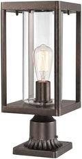 Beionxii Outdoor Post Lights, 20In Post Lantern with Pier Mount Base,Bronze by Beionxii