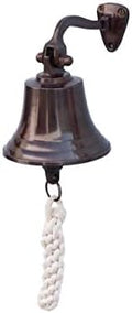 Hampton Nautical BL-2019AN-6 Antiqued Copper Hanging Ships Bell 6" - Nautical Decor - Nautical Home Decoration by Handcrafted+Model+Ships