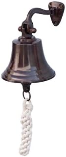 Hampton Nautical BL-2019AN-6 Antiqued Copper Hanging Ships Bell 6" - Nautical Decor - Nautical Home Decoration by Handcrafted+Model+Ships