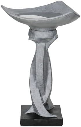 SKYFIRE 22.8”Tall Bird Baths for Garden - Concrete Modern Outdoor Standing Birdbath, Decoration Yard Statue for Garden, Patio, Backyard, Lawn -14.5”Dia X 22.8”H Contemporary Birdbaths with Pedestal - Image 5