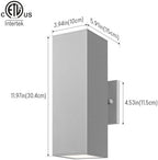 mirrea 12" Modern Outdoor Porch Light in 2 Lights, Matte Gray, 2 Pack - Image 2