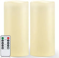 Homemory Dark Ivory Flameless Candles, Waterproof, Remote Timer, 2 Pack by Homemory