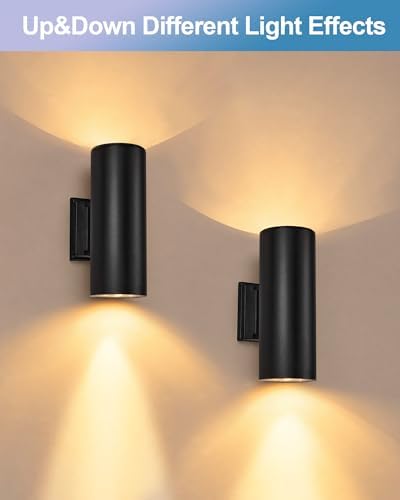 pearlstar 2 Pack Solar Wall Lights Outdoor Dusk to Dawn Sconces Light 10.6" - Image 2