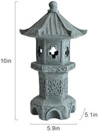 Zen Garden Pagoda Statue Solar Lantern Lights Outdoor Japanese Garden Decor - Image 5