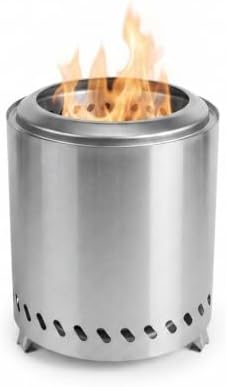 Relaxdays Smokeless Tabletop Fireplace, Stainless Steel, 25 x 22.5 x 22.5 cm, Removable Ash Tray, Camping, Silver - Image 7