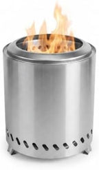 Relaxdays Smokeless Tabletop Fireplace, Stainless Steel, 25 x 22.5 x 22.5 cm, Removable Ash Tray, Camping, Silver - Image 7