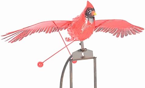 Rustic Flying Cardinal Kinetic Balancer Rocker Garden Stake Outdoor Yard Art Wind Sculpture Patio Decoration -Red - Image 3